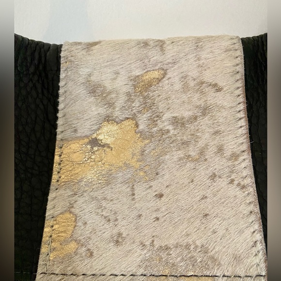 CHC Handmade/High Quality Pebbled Black Leather Foldover Crossbody Bag - EUC - Picture 7 of 16